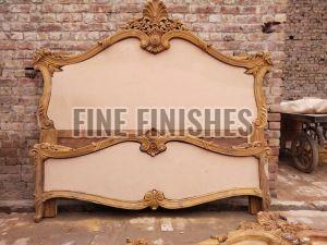 Antique Hand Carved Wooden King Size Bed