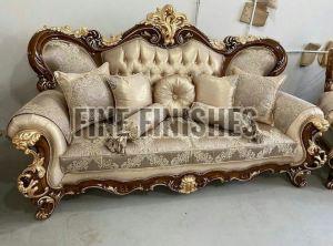 Classic Heritage Ornate Wooden Three Seater Sofa