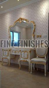 Classic White & Golden Dressing Table Set