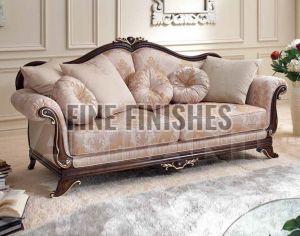 Elegant Carved Wooden Sofa