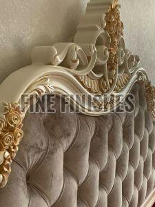 Imperial Crown Carved Wooden King Size Bed