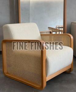 Modern Cane Arm Single Seater Lounge Chair