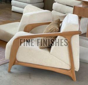 Modern Wooden Fabric Lounge Chair