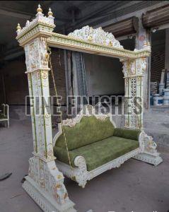 Pastel Painted Decorative Carved Swing