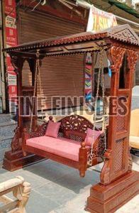 Royal Carved Wooden Indoor Jhula Swing
