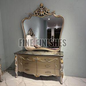 Royal Luxury Wooden Dressing Table with Mirror