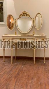 Royal Triple Mirror Wooden Dressing Table