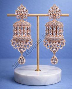 Crystal Chandelier Long Jhumka Earrings