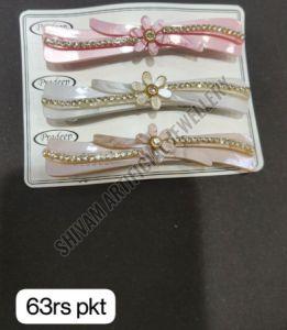 Floral Bow Crystal Hair Barrette