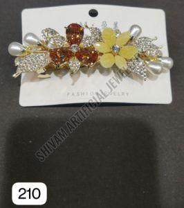 Floral Crystal Pearl Party Wear Hair Clip