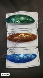 Glossy Oval Resin Designer Hair Clip
