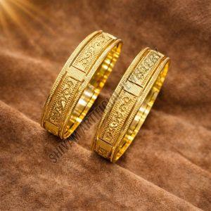 Heritage Carved Broad Kada Bangles