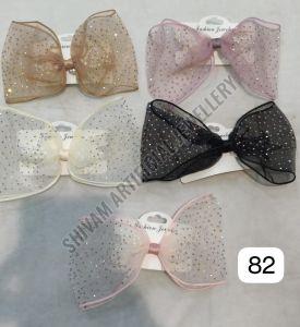 Net Sequin Bow Hair Clip