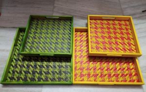 Handcrafted Rectangular Bamboo Serving Tray