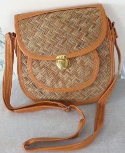 Handcrafted Brown Sital Pati Woven Sling Bag