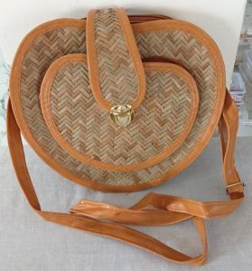 Handcrafted Heart Shape Sital Pati Woven Sling Bag