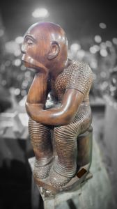 Thinking Man Wooden Model Home Decor Statue