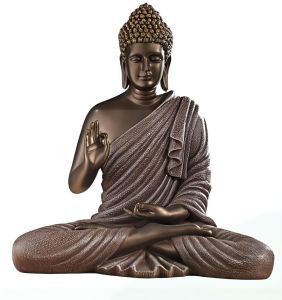 Brown Finish Blessing Buddha Decorative Statue