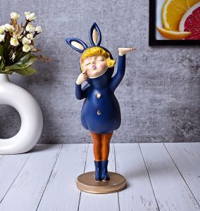 Cute Bunny Costume Girl Figurine