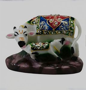 Decorative Kamdhenu Cow With Calf Idol