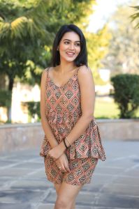 Ladies Rust Brown Printed Sleeveless Co-Ord Set