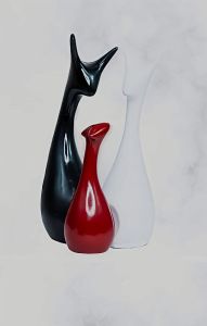 Modern Glossy Multicolor Abstract Tabletop Sculpture