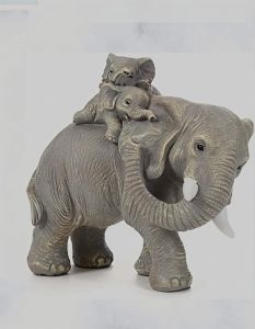 Mother Baby Elephant Artistic Sculpture