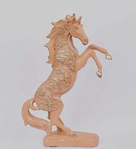 Royal Glossy Rose Gold Rearing Horse Statue