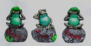 Three Wise Frog Decorative Table Figurines