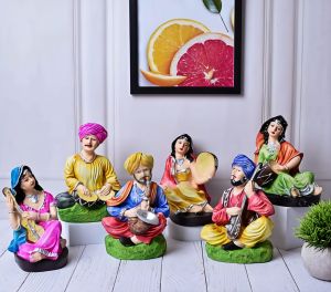Traditional Folk Musician Multicolor Figurine Set