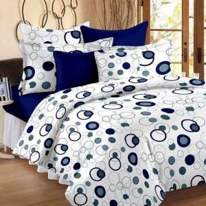 White Printed Cotton Bed Sheet