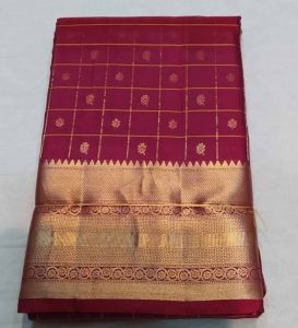 Checked Kanchipuram Silk Saree