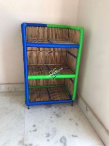 Bamboo Floor Mount Book Shelf Rack