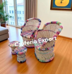 Chindi Weave Bamboo Furniture Set