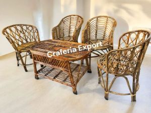 Cane Modular Chair Table Set