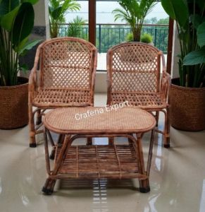 Cane Garden Chair Table Set
