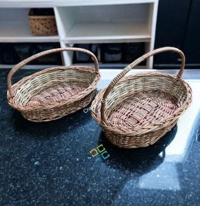 Cane Oval Shaped Basket