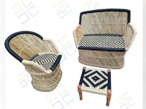 Bamboo Wooden Chair Table Set