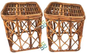 Cane Living Room Stool