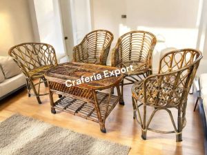 Cane Modular Chair Table Set