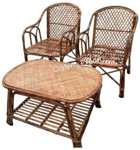 Cane Garden Chair Table Set