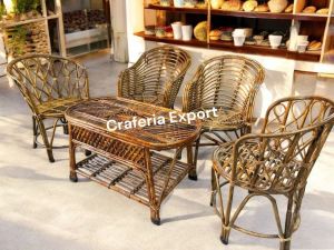 Cane Modular Chair Table Set