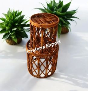 Cane Round Stool