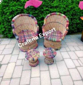 Chindi Weave Bamboo Furniture Set