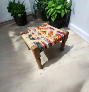 Cotton Rope Wood Stool