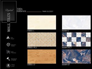 Blue Marble Patch Glossy Ceramic Wall Tiles