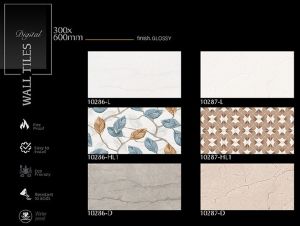 Botanical Leaf Glossy Ceramic Wall Tiles