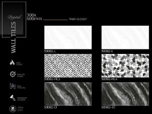 Designer Black White Glossy Ceramic Wall Tiles