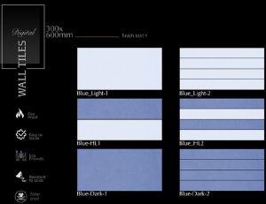 Elegant Blue Matt Finish Ceramic Wall Tiles