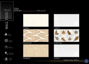 Elegant Wave Pattern Digital Gloss Finish Ceramic Wall Tiles